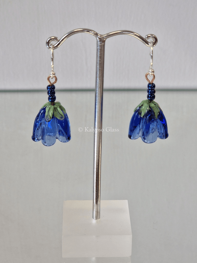Bellflower Earrings, Ink Blue