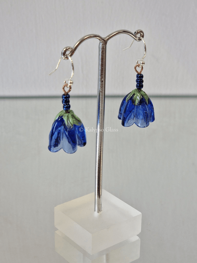 Bellflower Earrings, Ink Blue