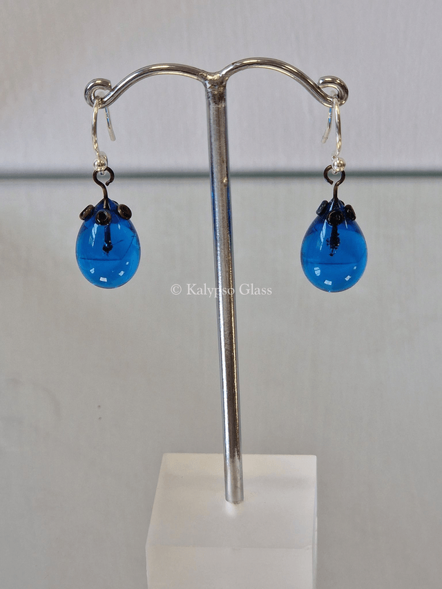 Drop Earrings, Dark Aqua