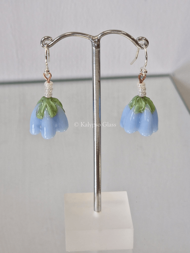 Bellflower Earrings, Opal Periwinkle