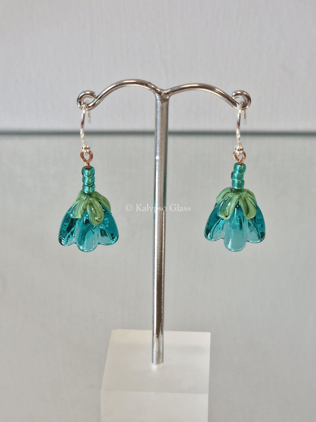 Bellflower Earrings, Teal