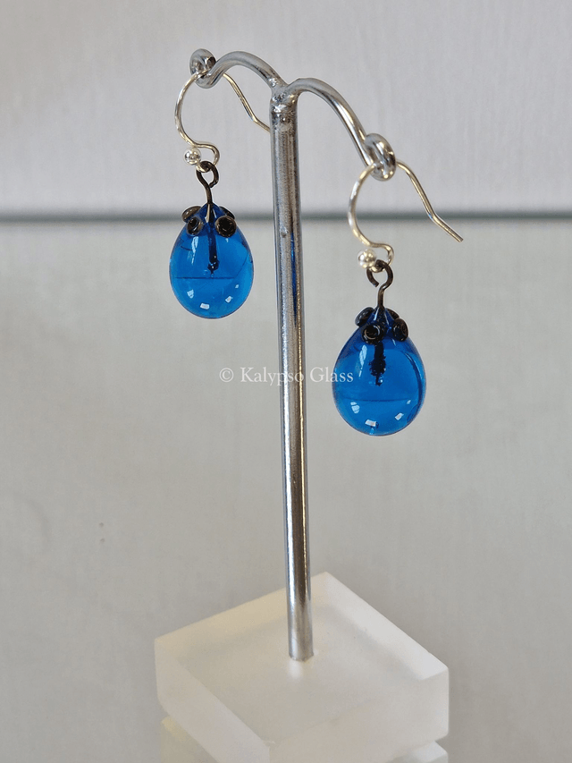 Drop Earrings, Dark Aqua