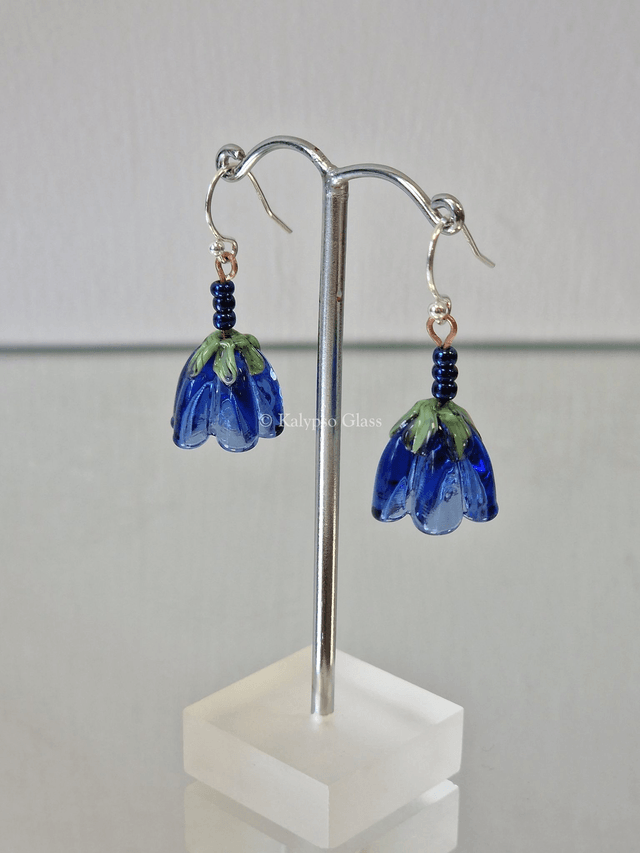 Bellflower Earrings, Ink Blue