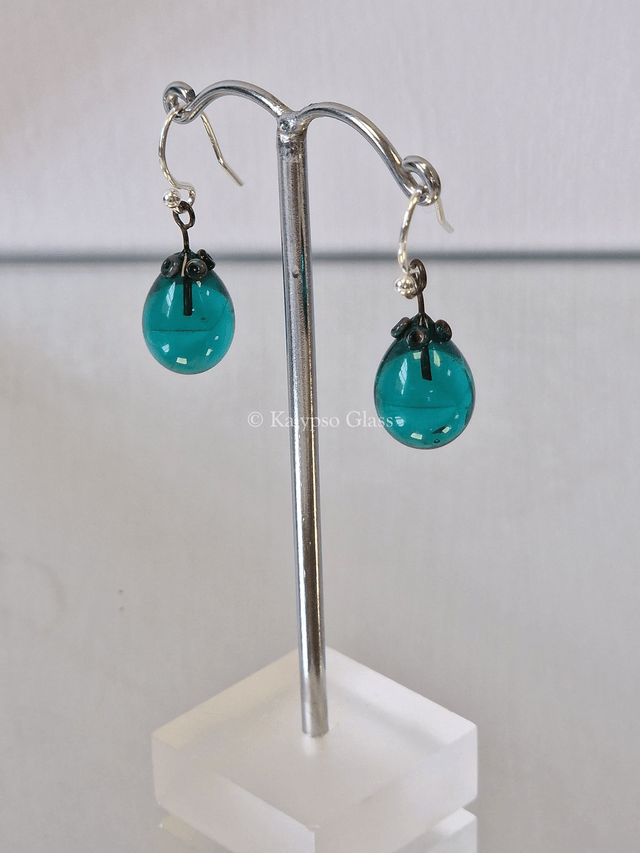 Drop Earrings, Teal