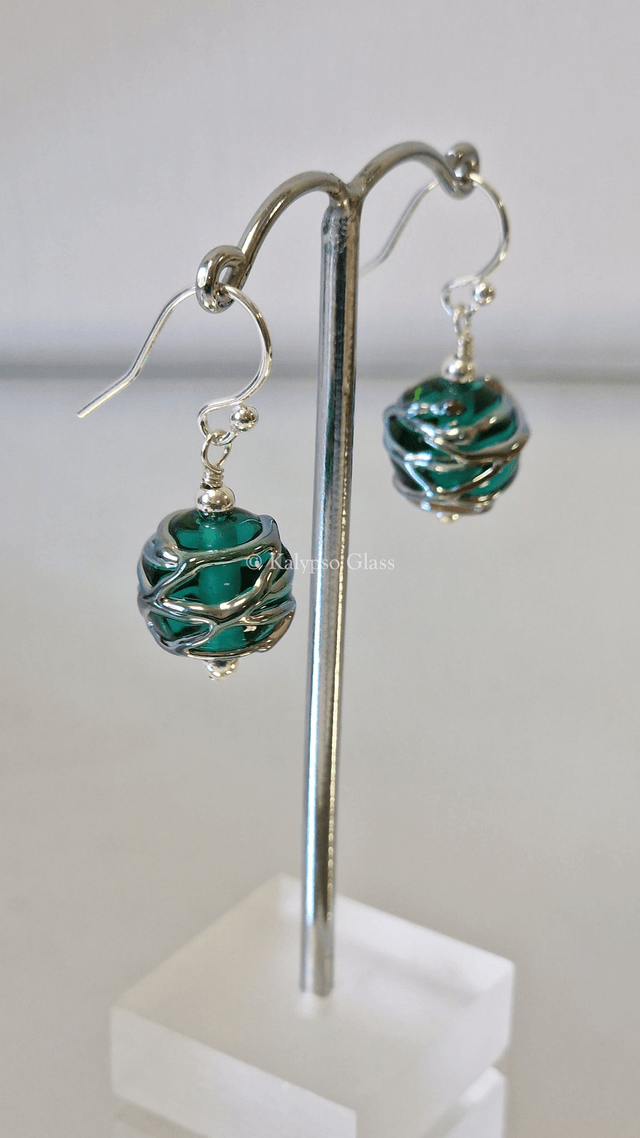 Drizzle Earrings, Teal