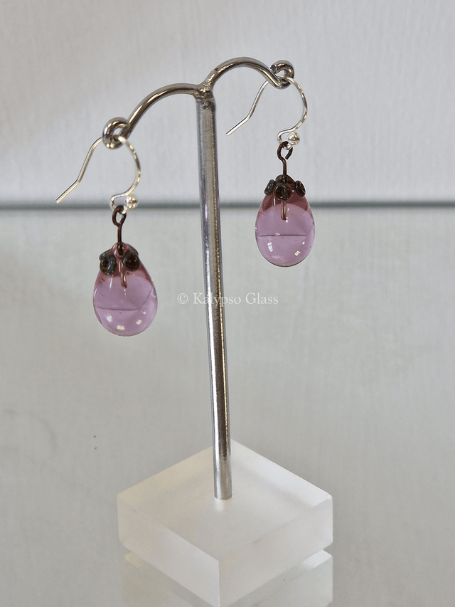 Drop Earrings, Dark Rose