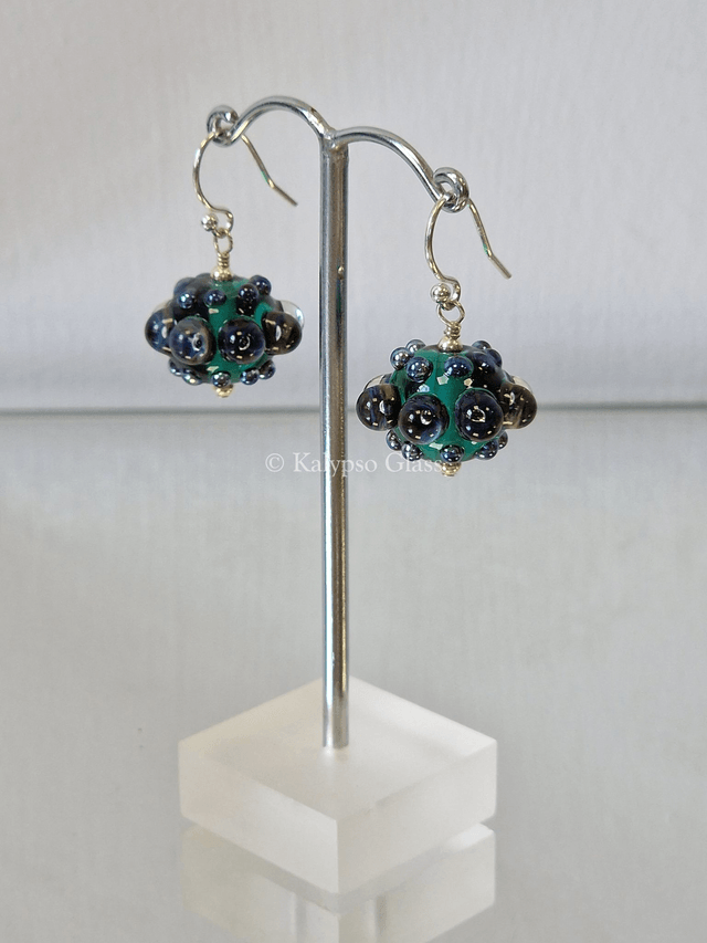 Bumpy Earrings, Teal