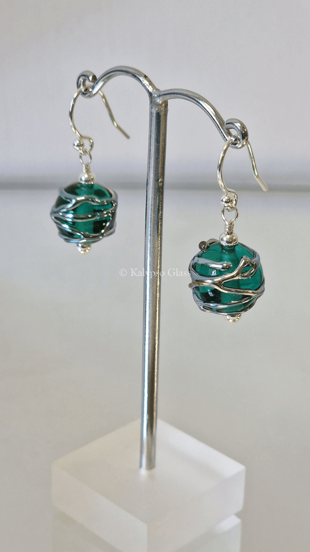 Drizzle Earrings, Teal