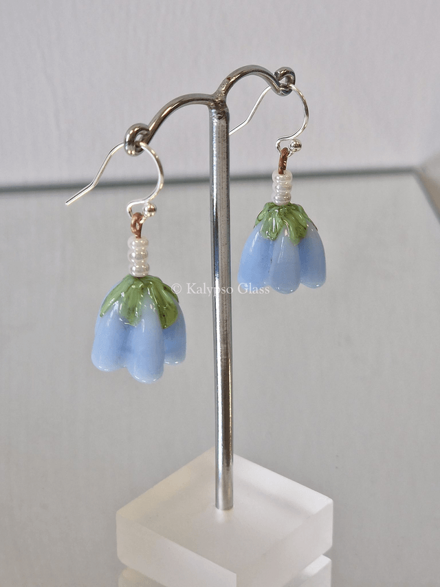 Bellflower Earrings, Opal Periwinkle