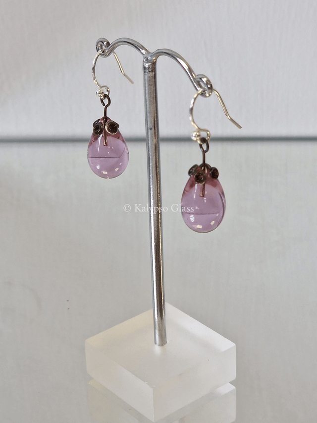 Drop Earrings, Dark Rose