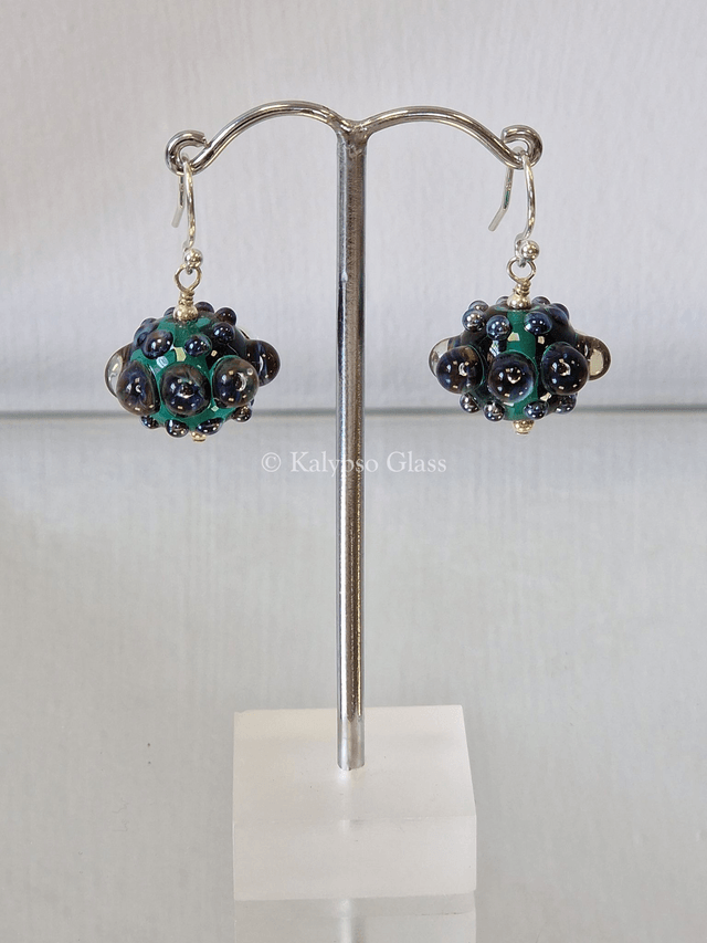 Bumpy Earrings, Teal