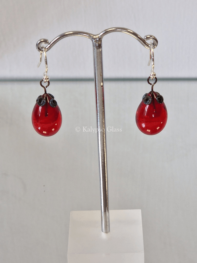 Drop Earrings, Red