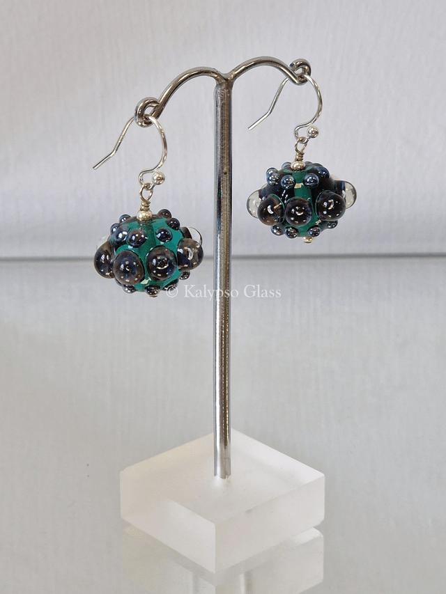 Bumpy Earrings, Teal