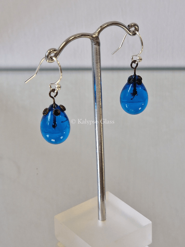 Drop Earrings, Dark Aqua