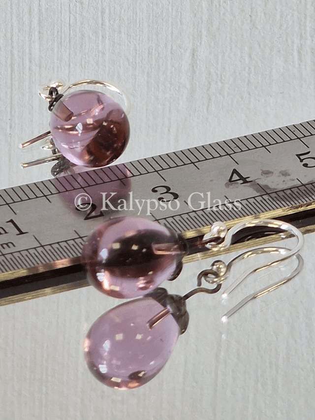 Drop Earrings, Dark Rose