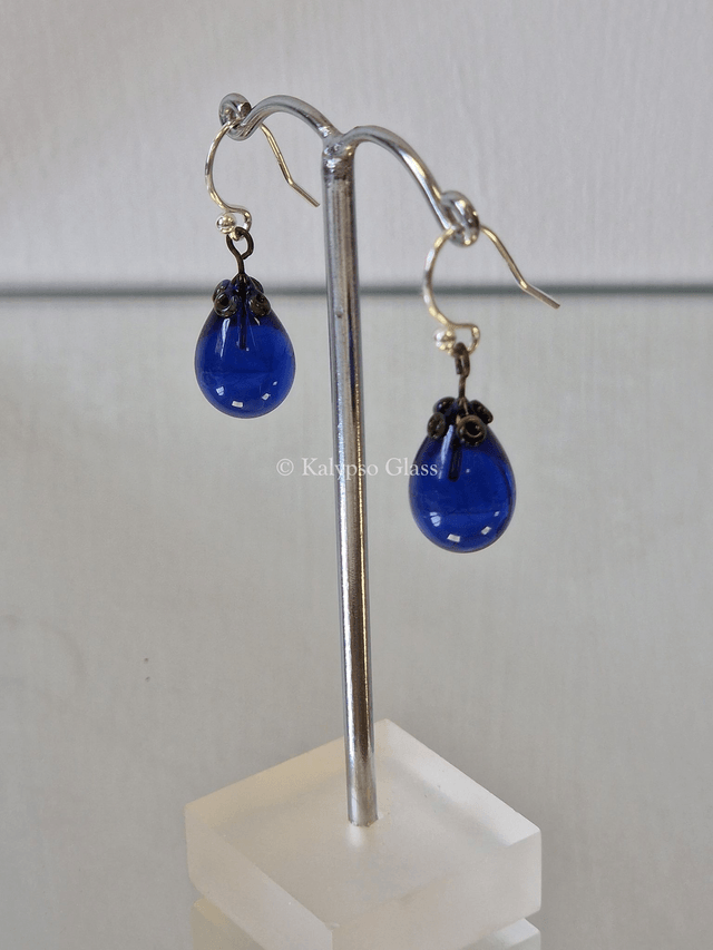 Drop Earrings, Ink Blue